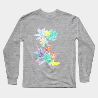 succulent watercolor Long Sleeve T-Shirt